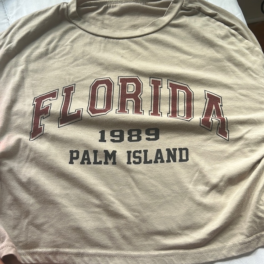 Cropped Tee, Tan